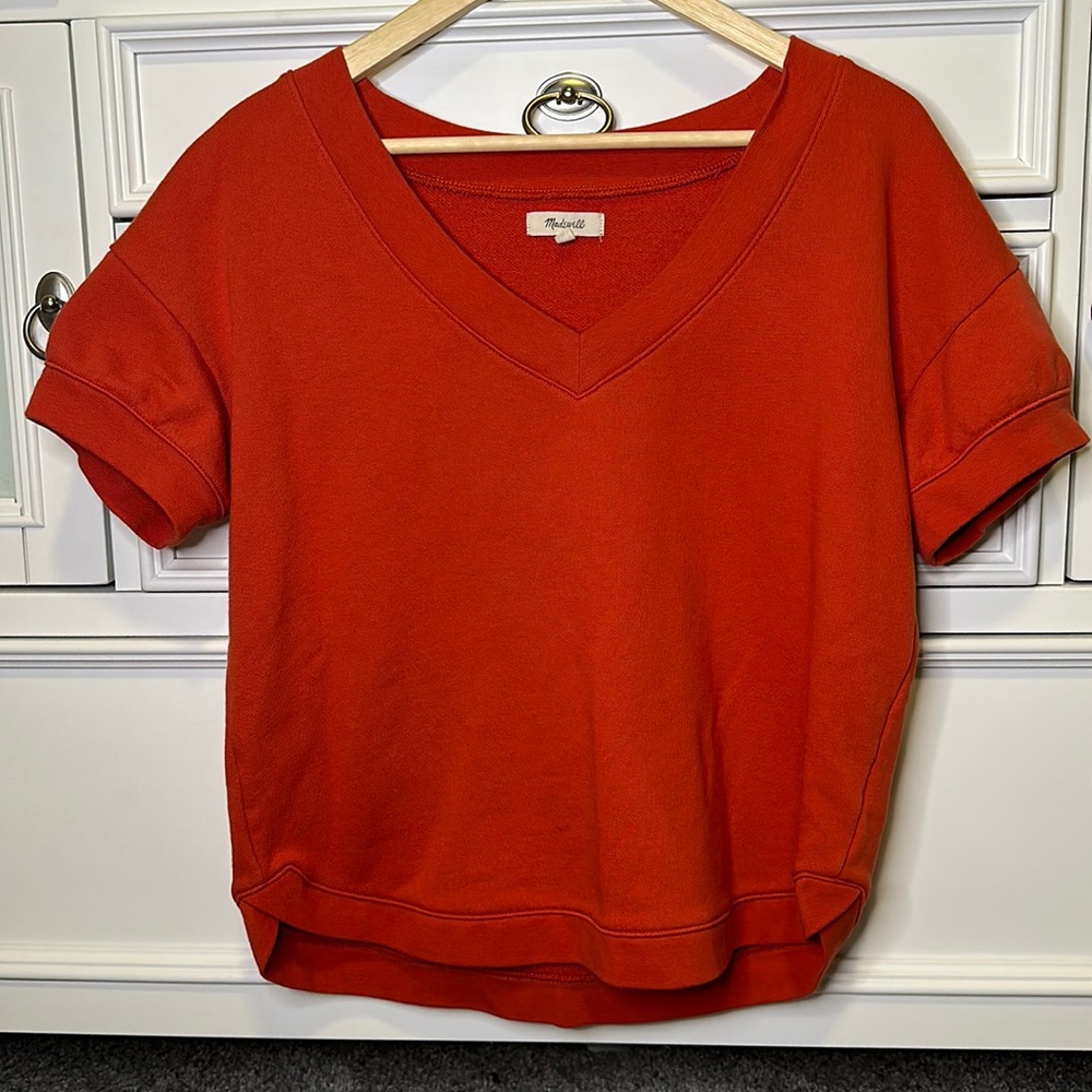 Madewell orange v neck top